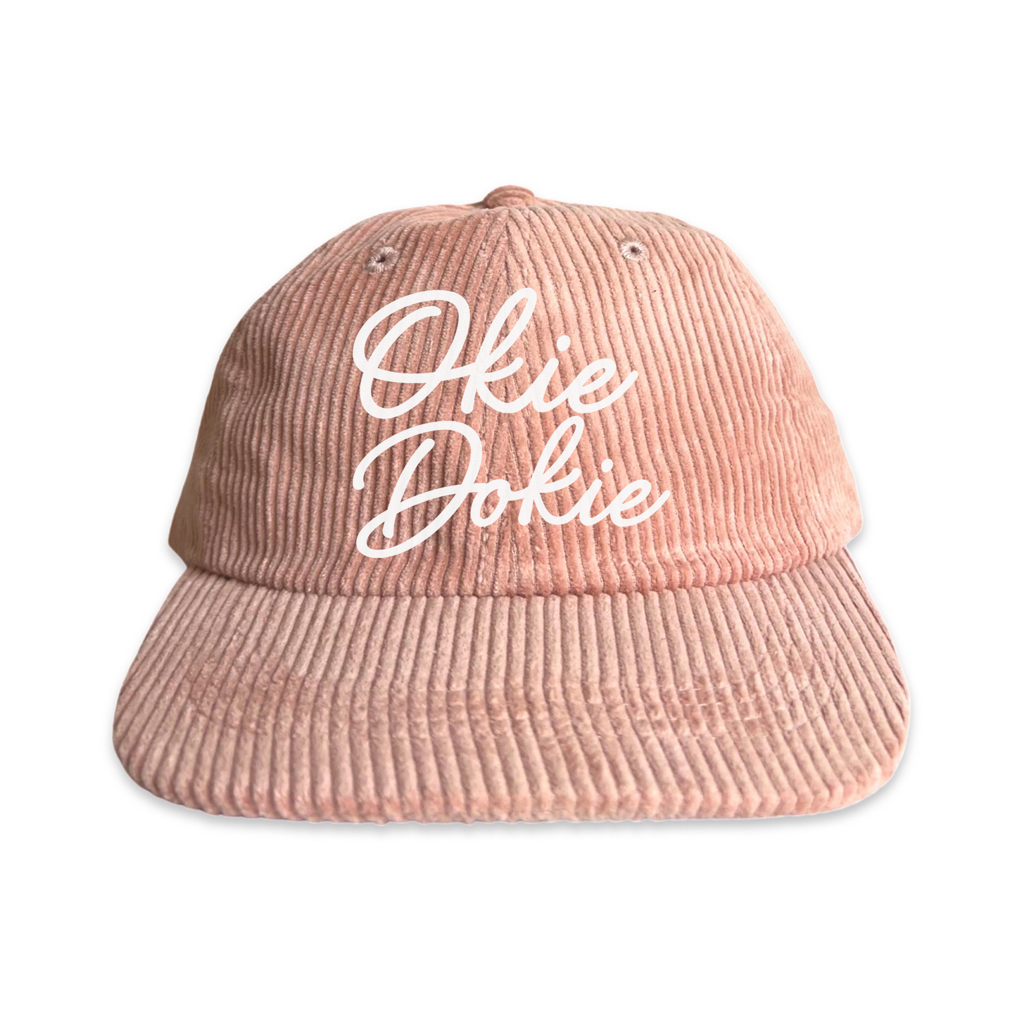 Okie Dokie Cursive Corduroy Cap