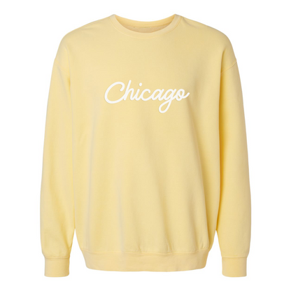 Chicago Cursive Washed Sweatshirt