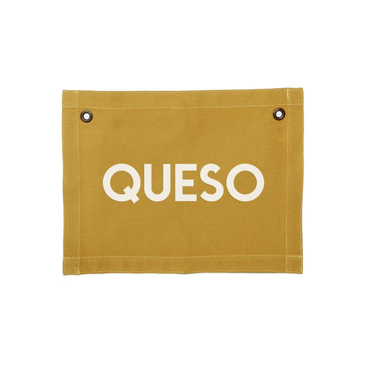 Queso Small Canvas Flag