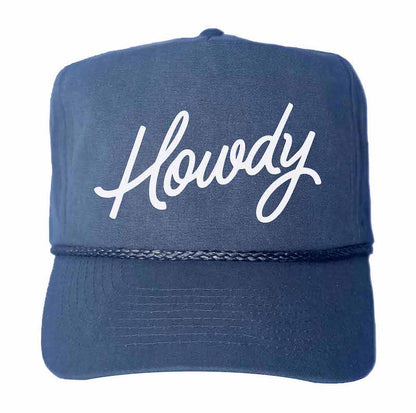 Howdy Cursive Canvas Trucker