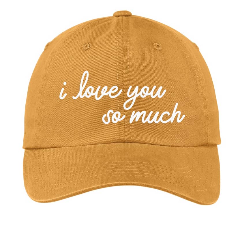 I Love You So Much Baseball Cap Yellow Adult