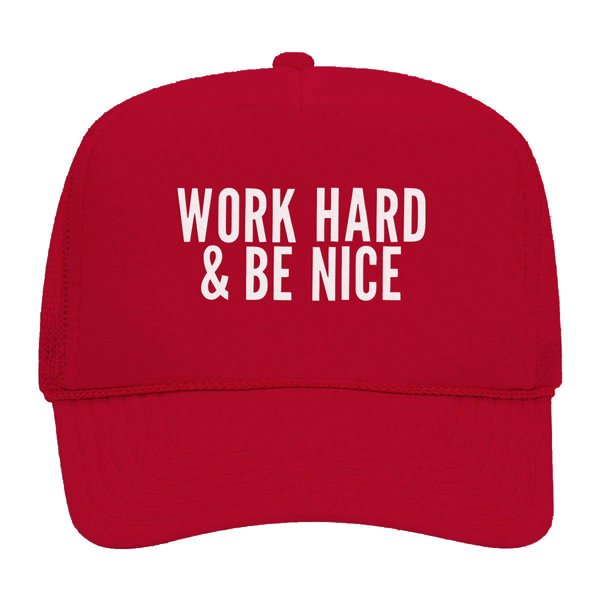 Work Hard and Be Nice Foam Snapback Hat Red / Youth